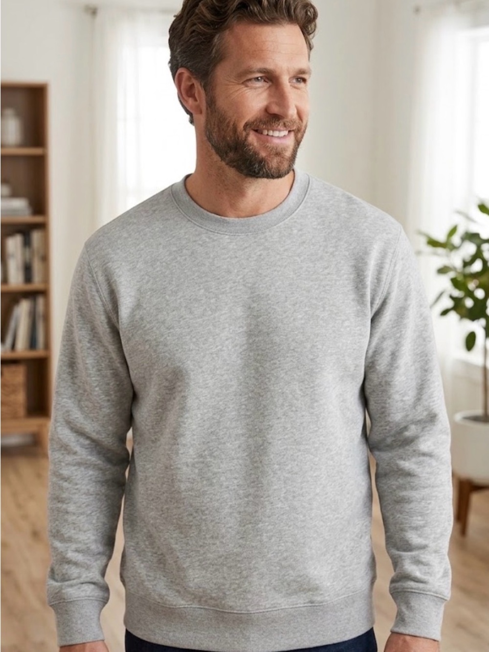 Eddie Bauer Men's Crewneck Sweatshirt - Heather Gray